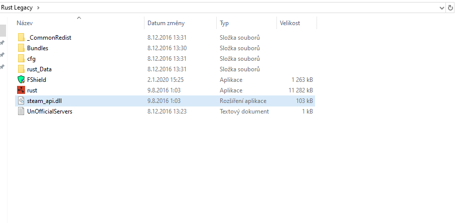 فایلهای بازی Rust