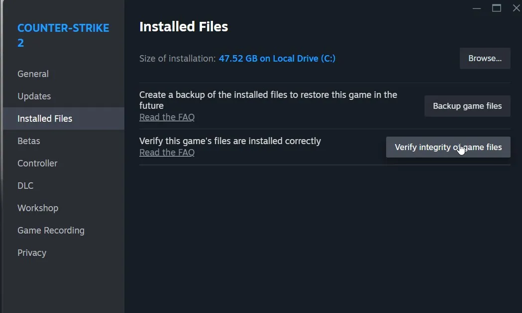 Verify Integrity of Game Files