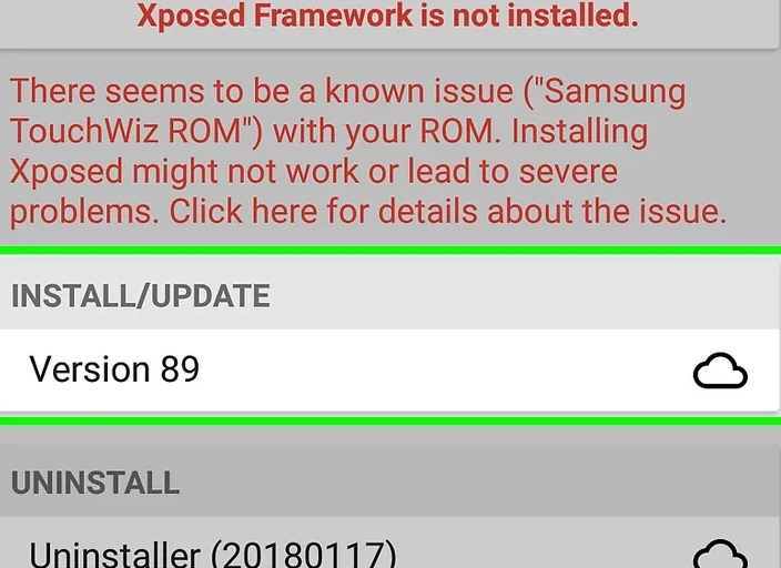 از صفحه Framework، روی Install/Update ضربه بزنید.