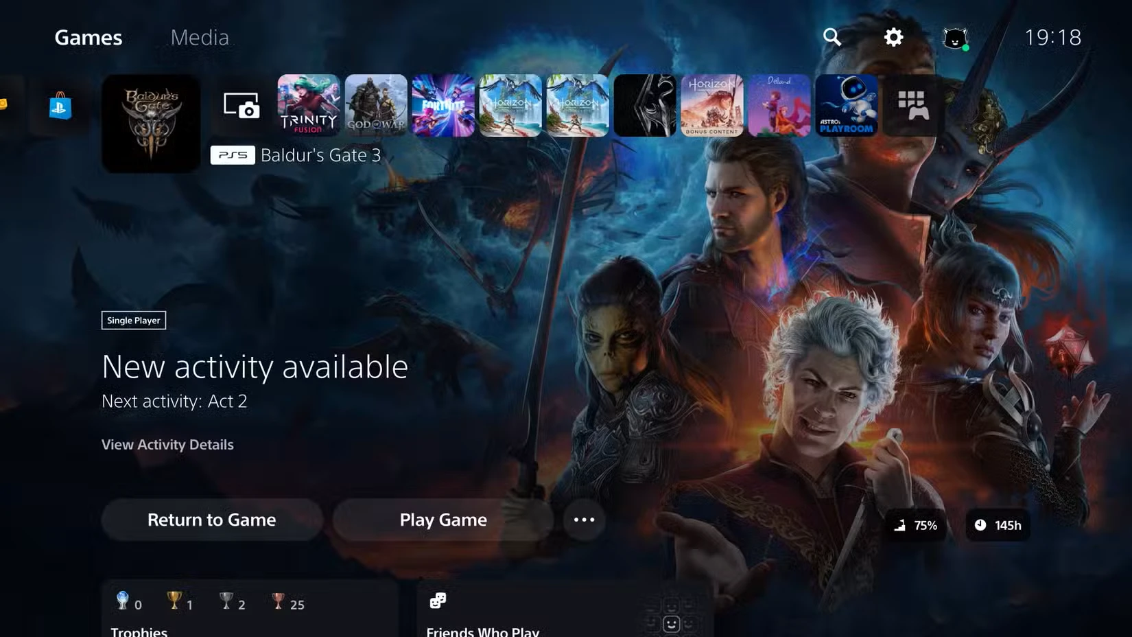 پس زمینه ps5 با گیت baldurs 3