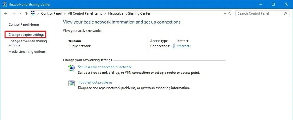تغییر DNS در ویندوز 10
