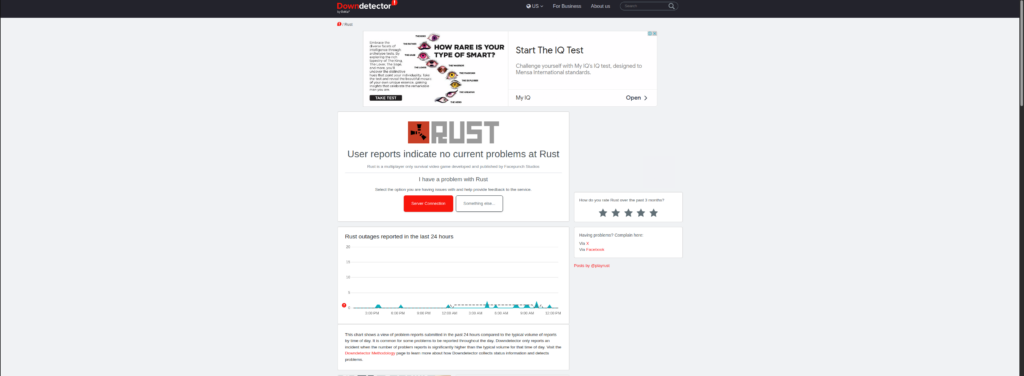 وضعیت سرور Rust