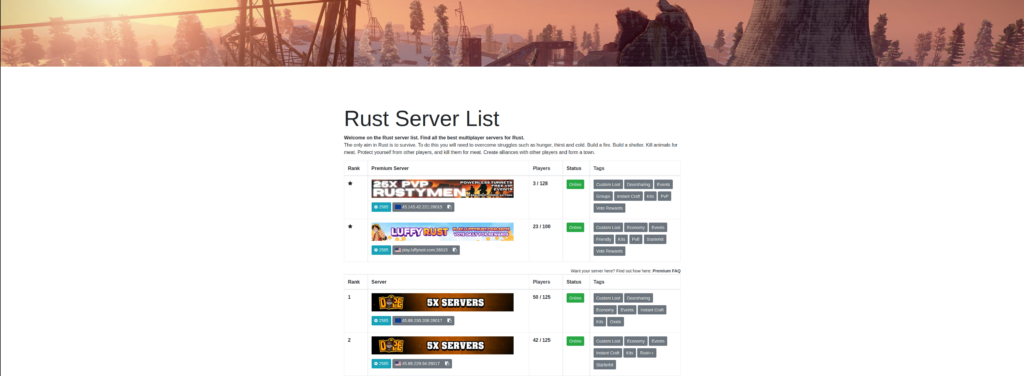 سرورهای Rust