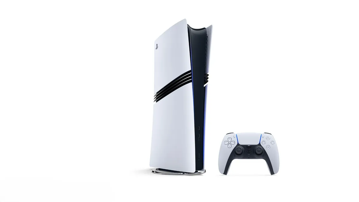 PS5 Pro در پس زمینه سفید