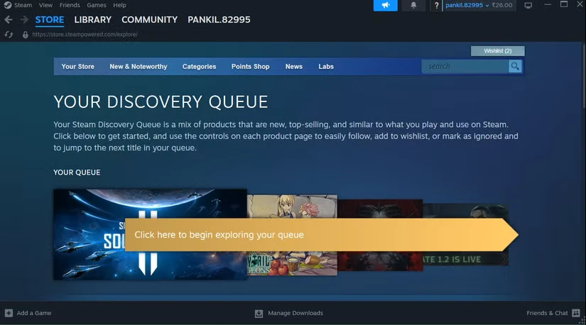 Discovery Queue Steam