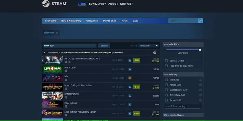 جستجوی استیم برای بازی های xbox 360