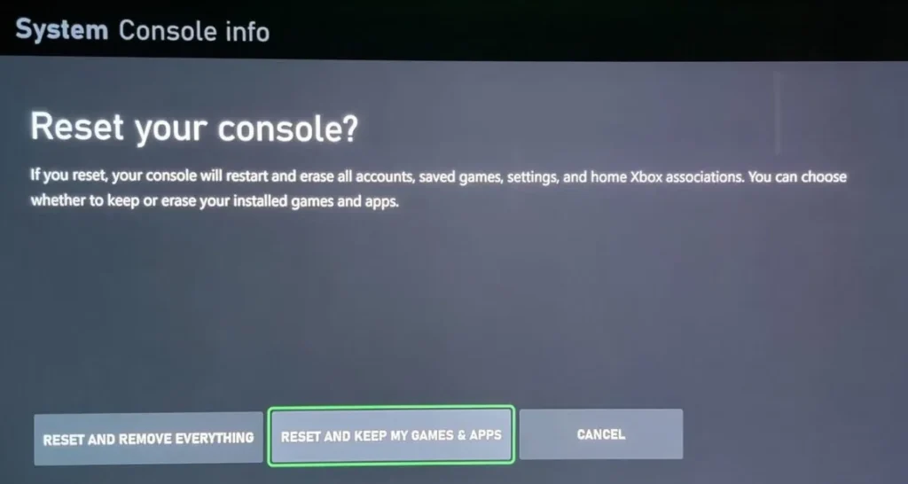 ریست کنسول xbox cache را پاک کنید
