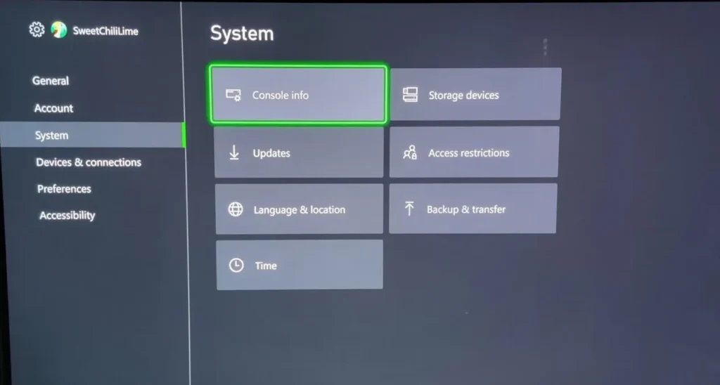 تنظیمات سیستم xbox