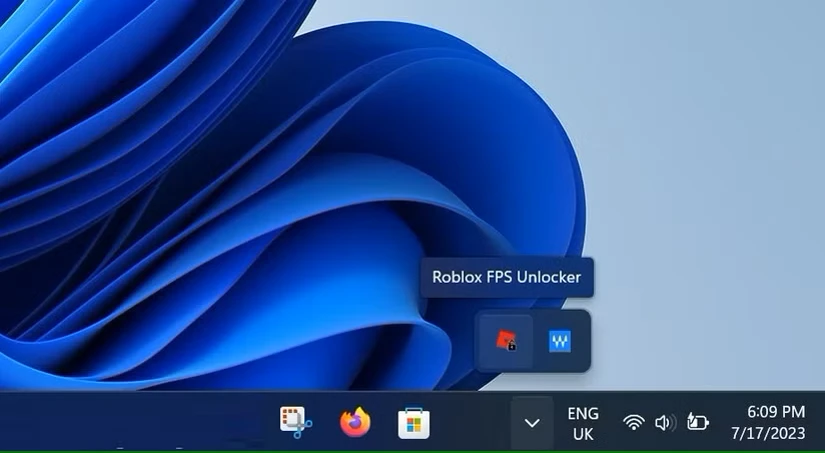 Roblox FPS Unlocker را در سینی سیستم ویندوز پیدا کنید.