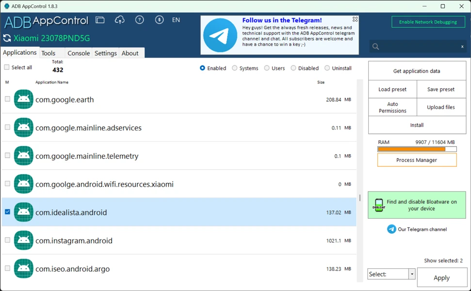 نرم افزار ADB APPCONTROL