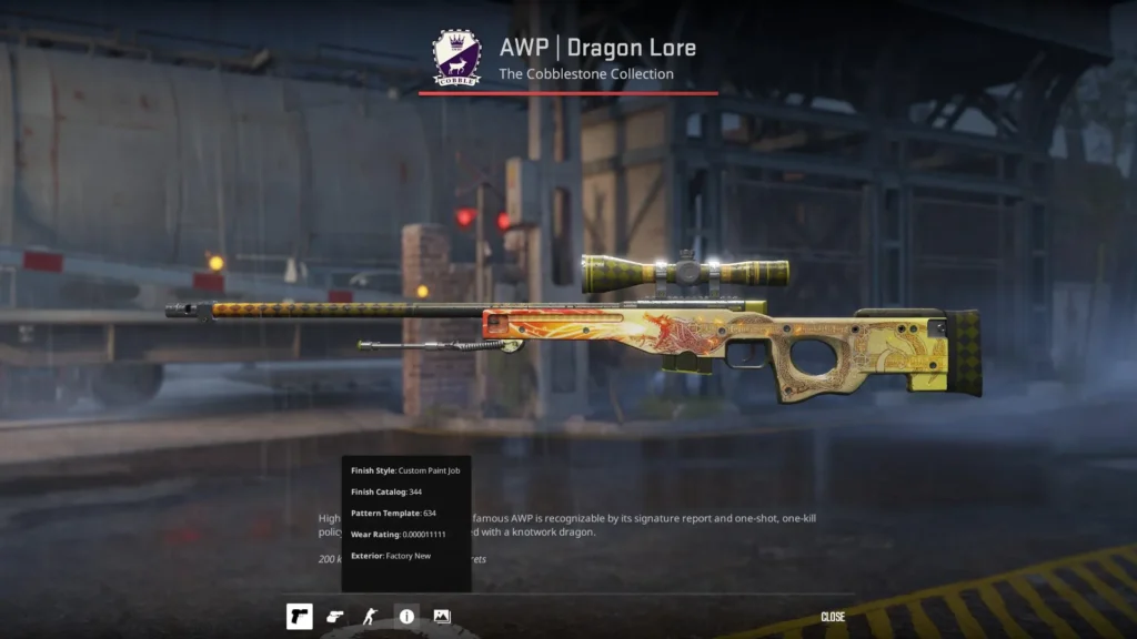 اسکین AWP Dragon Lore