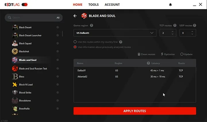 محیط برنامه اکزیت لگ