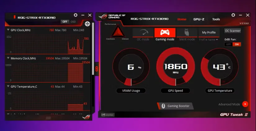 ابزار اورکلاک ASUS GPU Tweak در ویندوز
