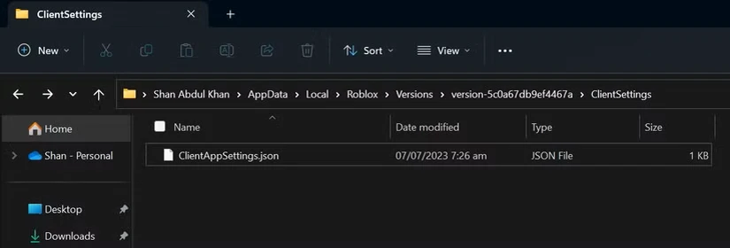 یک فایل JSON در پوشه دادههای برنامه Roblox ایجاد و ذخیره کنید.