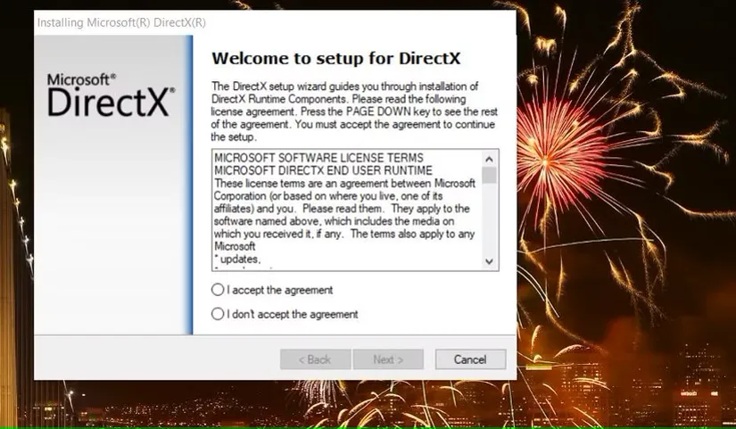 جادوگر راهاندازی DirectX