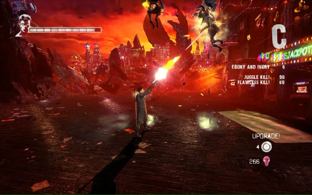 یک اسکرین‌شات تبلیغاتی از بازی ویدیویی DmC: Devil May Cry.