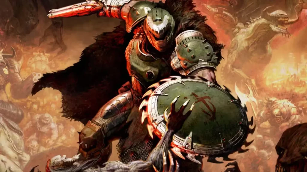 doom the dark ages slayer killing demons with shield saw