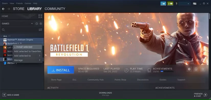 نحوه نصب دستهای بازیها در Steam