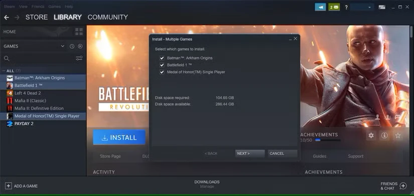 نحوه نصب دستهای بازیها در Steam