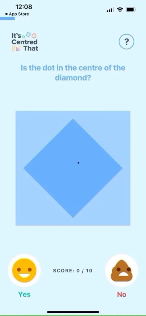 صفحه بازی طراحی It’s Centered That.