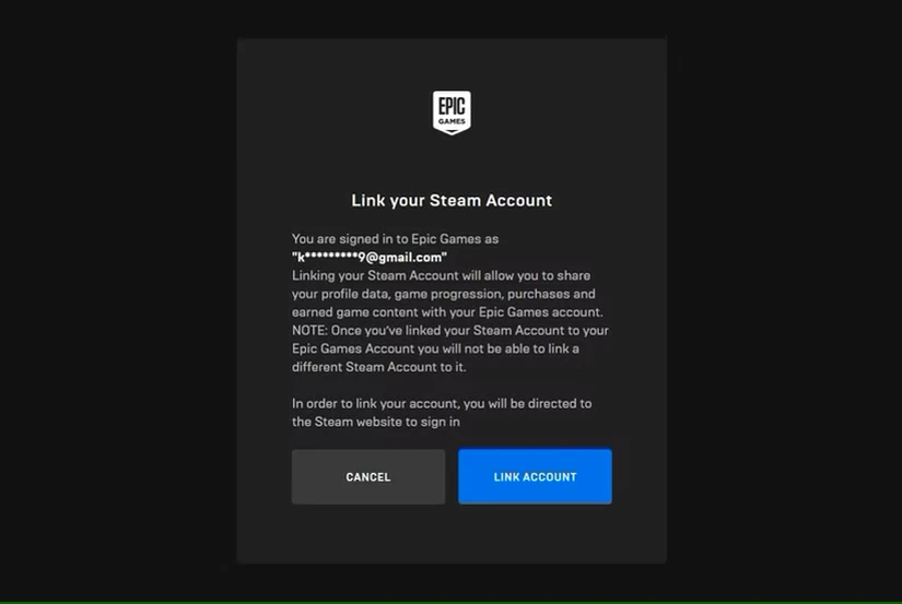 گزینهی Link account در Epic Games