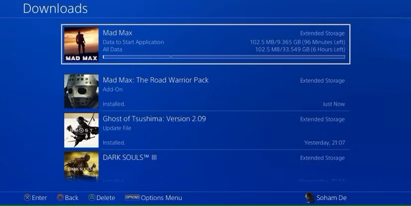 بخش «دانلودها» در دانلود بازی Mad Max برای PS4