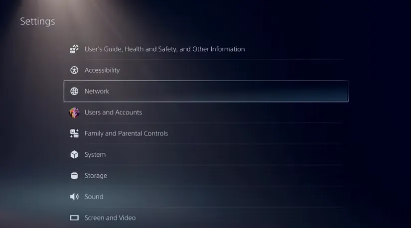تنظیمات شبکه PS5