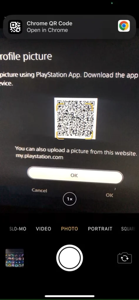 اسکن کد QR برنامه PS5
