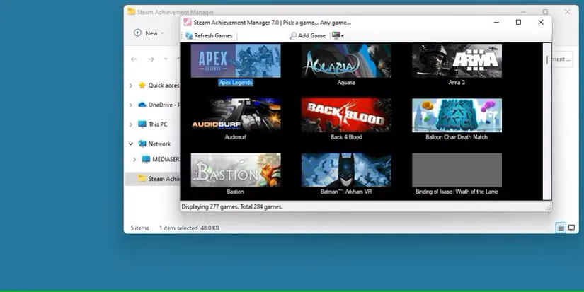 تصویر صفحه اصلی steam Achievement Manager