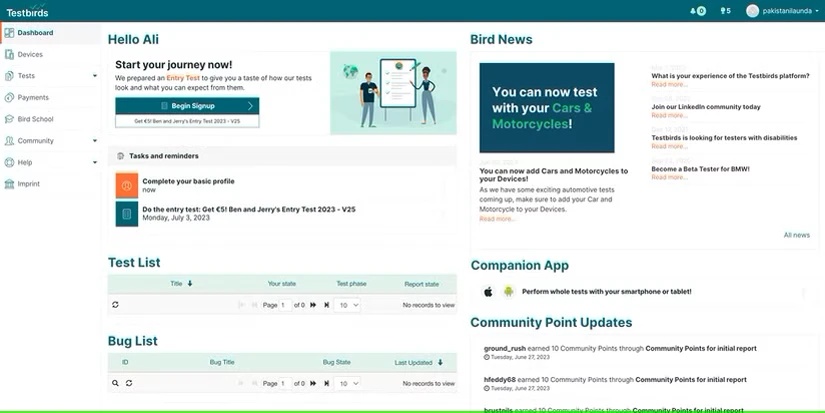 صفحه استخدام تستر بازی testbirds