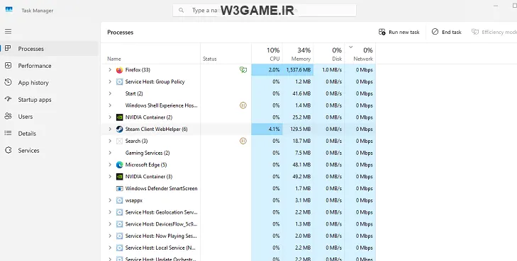 task manager در ویندوز