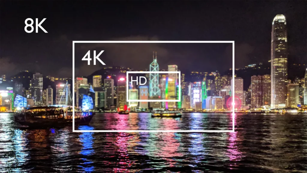 تصویر مقایسه 4K و فول اچ دی
