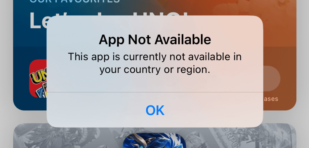 رفع خطای this app not available in your country