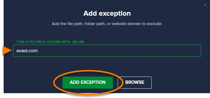 لیست سفید Avast