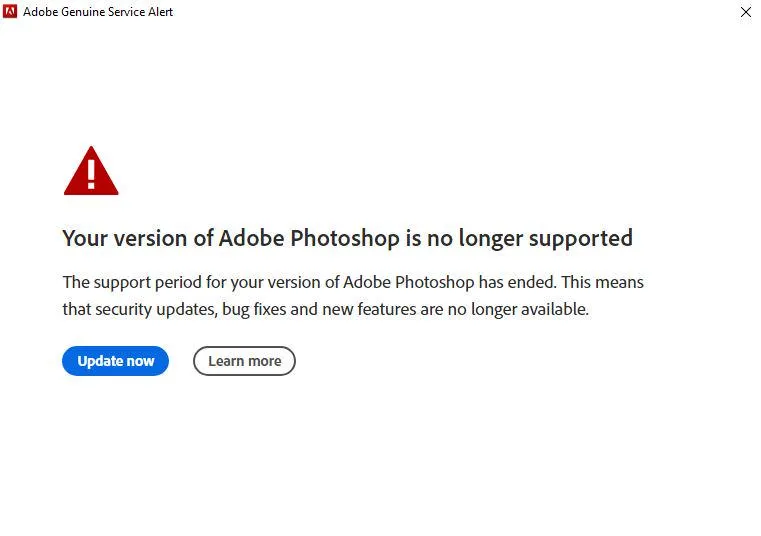 خطای Adobe Genuine Service