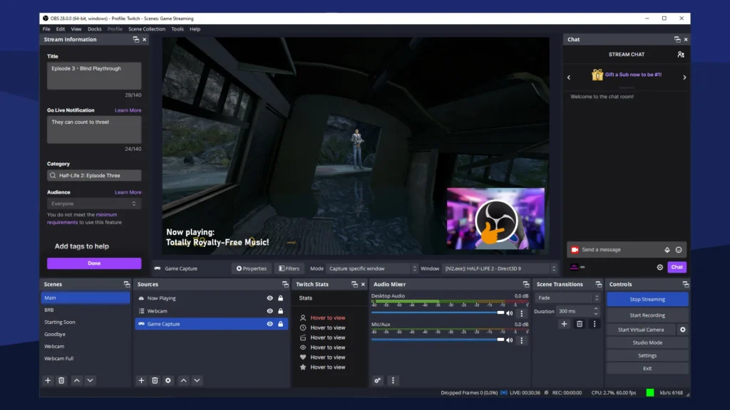 نفرم افزار استریم OBS Studio