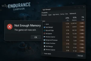 آموزش رفع خطای “Not Enough Memory” هنگام نصب یا اجرای بازی (ویندوز، PS، موبایل)