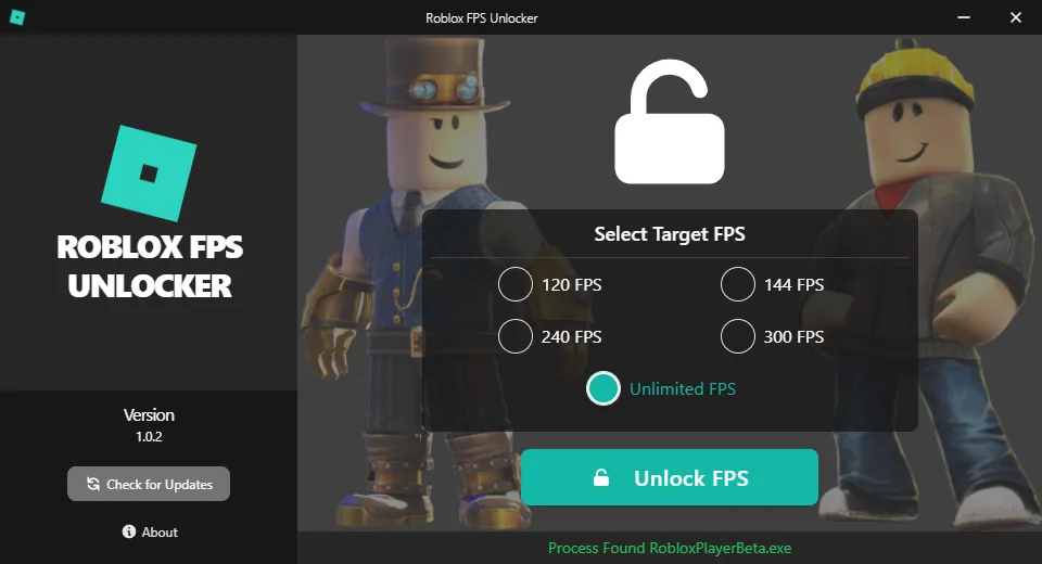 محیط برنامه fps unlocker 