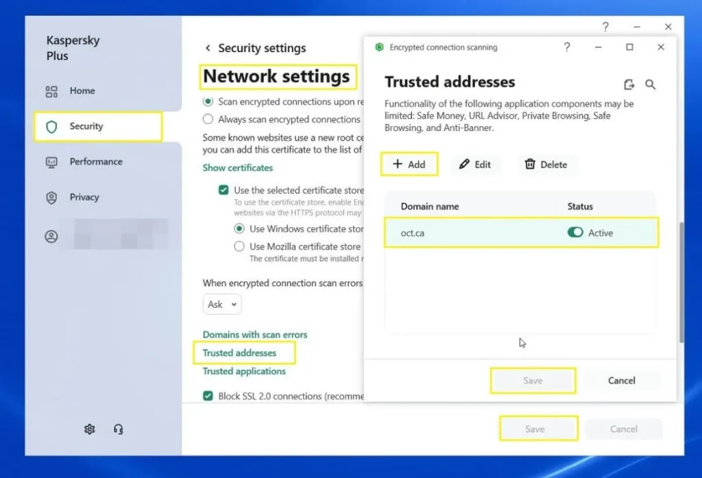 لیست سفید آنتیویروس Kaspersky