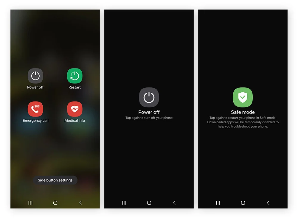 ورود به حالت safe mode اندروید