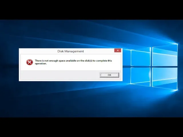 Not enough space on disk