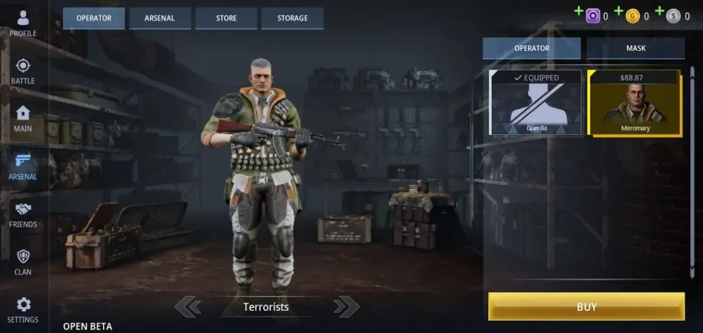 منوی بازی Special forces group 3