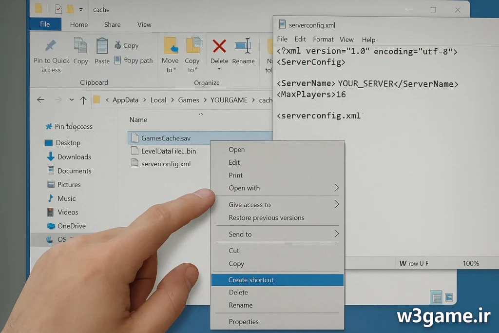 بررسی فایل serverconfig.xml