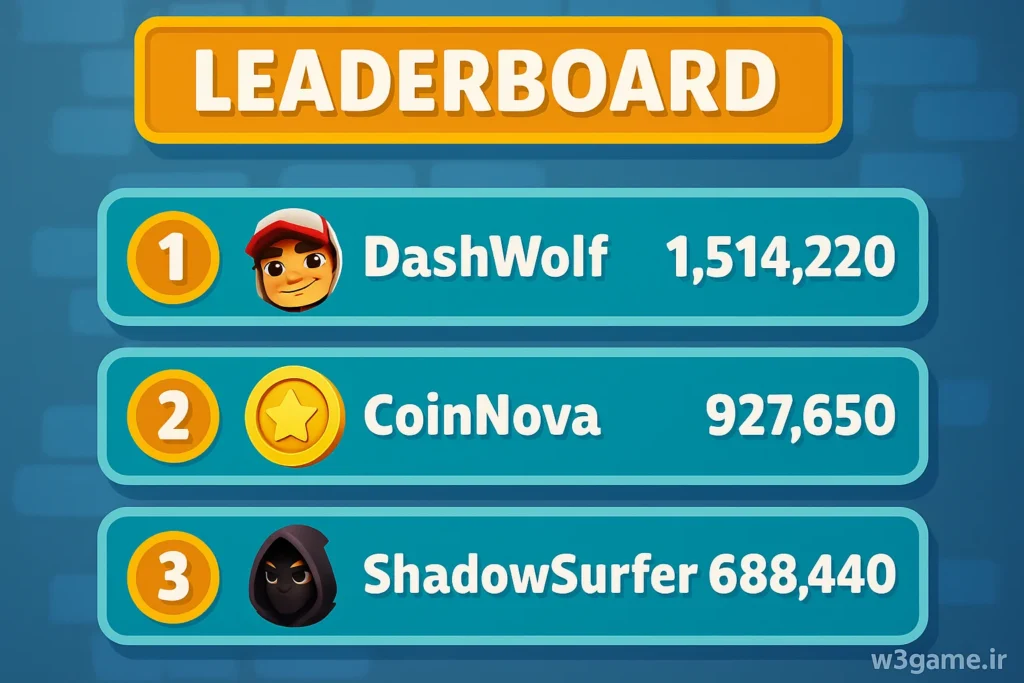 لیدر برد بازی Subway Surfers
