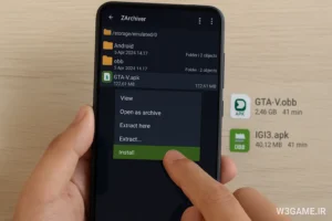 آموزش نصب بازی‌ های دیتا دار با برنامه ZArchiver