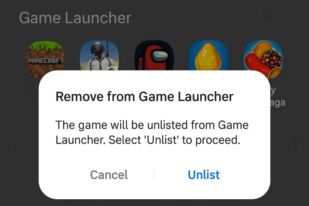 Unlist کردن بازی از گیم لانچر
