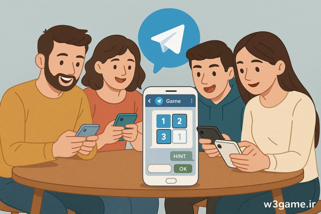 چند نفر در حال بازی گروهی تلگرام