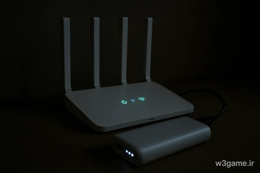 وصل شدن مودم adsl به پاور بانک در هنگام قطعی برق