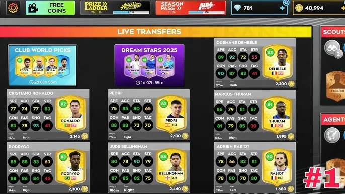 نقل و انتقال بازیکن در DLS 25