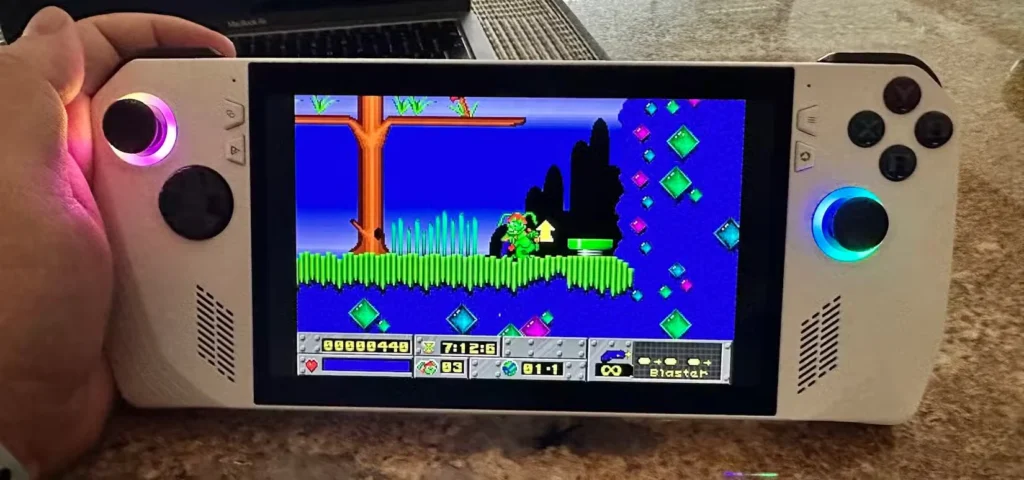 Jazz Jackrabbit در حال اجرا روی یک ROG Ally.